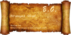 Brunyai Olaf névjegykártya